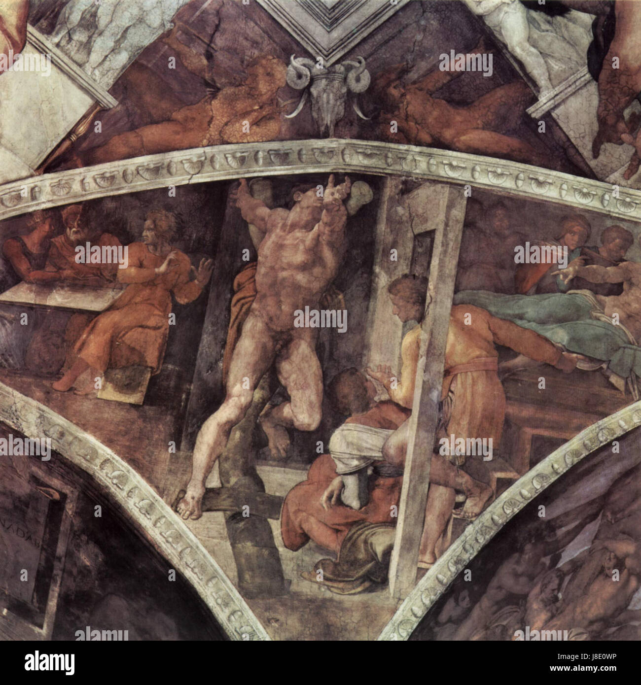 Michelangelo Buonarroti (1475–1564) war ein berühmter italienischer Bildhauer, Maler, Architekt und Dichter der Renaissance. Seine Werke, darunter die Decke der Sixtinischen Kapelle und die Statue Davids, werden als Meisterwerke der westlichen Kunst gefeiert und beeinflussen auch heute noch die künstlerische Praxis. Stockfoto