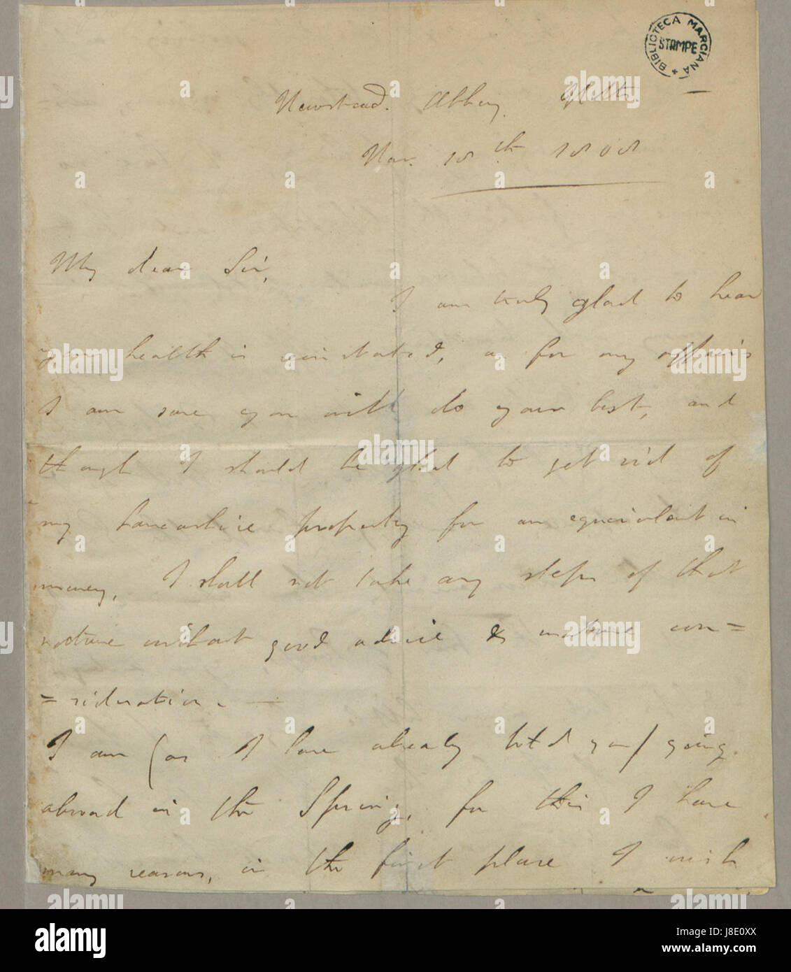 George Gordon Byron Autogramm Stockfoto