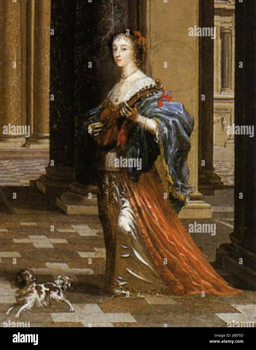 Detail der Königin Henrietta Maria von Cornelius Johnson Stockfoto