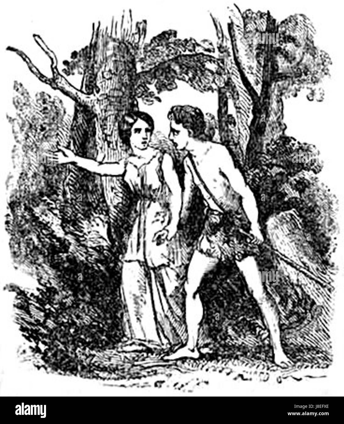 „GLI amori pastorali di Dafni e Cloe“ (die Pastorallieben von Daphnis und Chloe) ist ein italienisches Werk, das die Geschichte der Liebe zwischen zwei Hirten in einer pastoralen Umgebung erzählt. Stockfoto