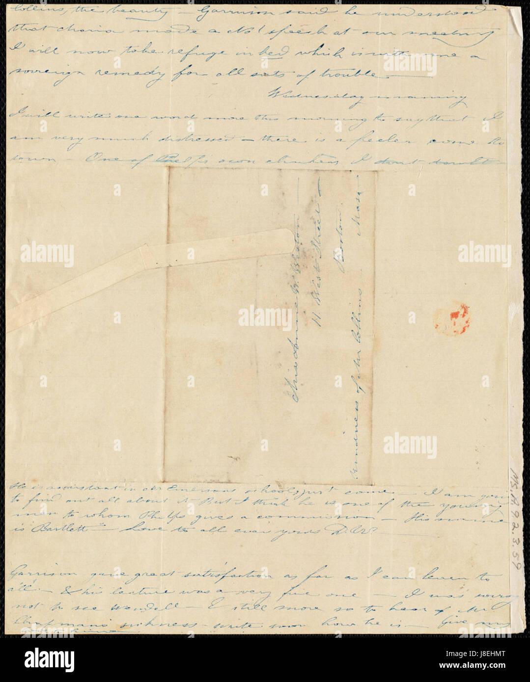 Von Deborah Weston, Anne Warren Weston; Dienstag, 16. April 1839 p2 Stockfoto