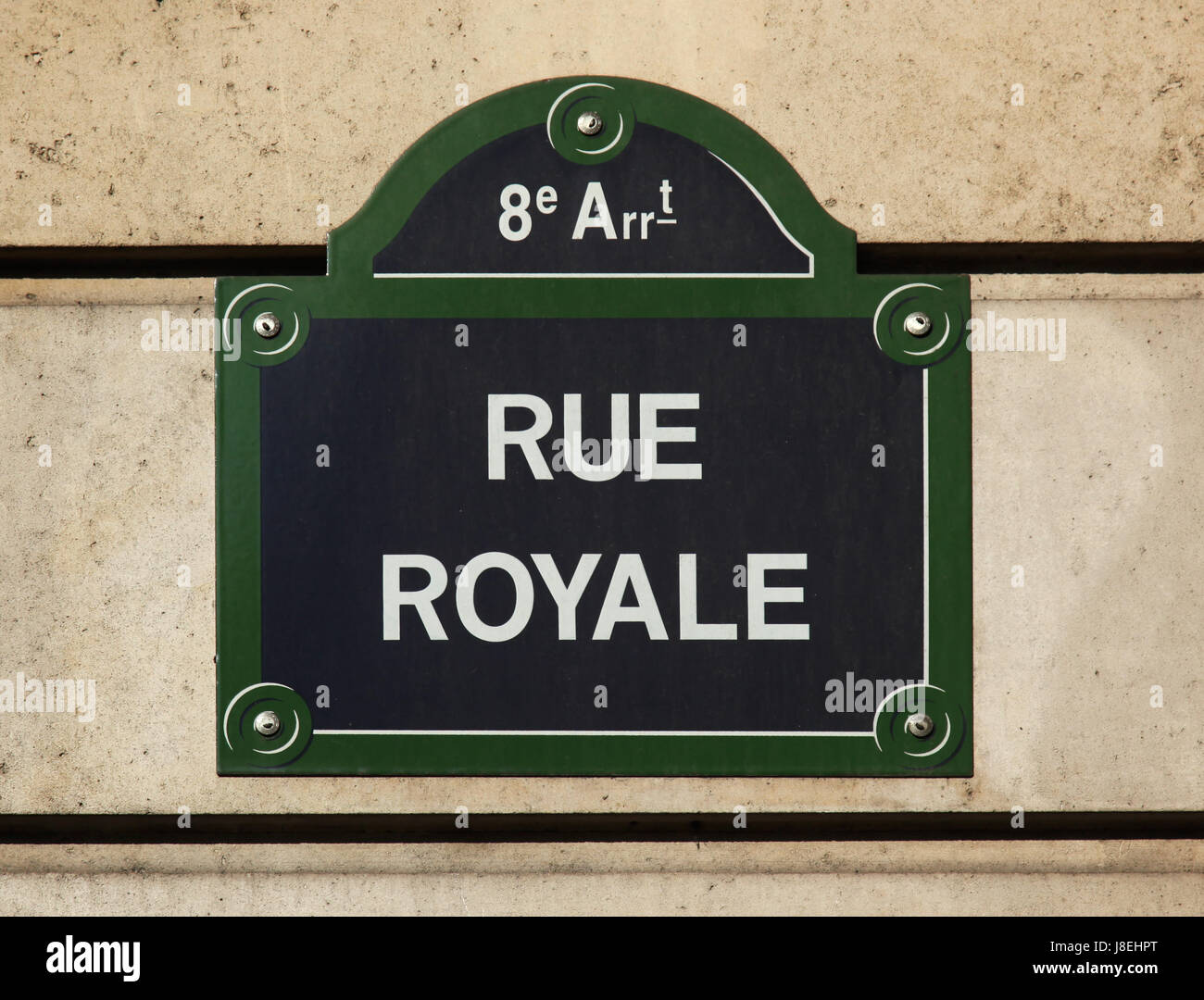 Paris, Maxim, Strassenschild, Rue Royale, 8 Arrondissement, Palste, Gabriel, Stockfoto
