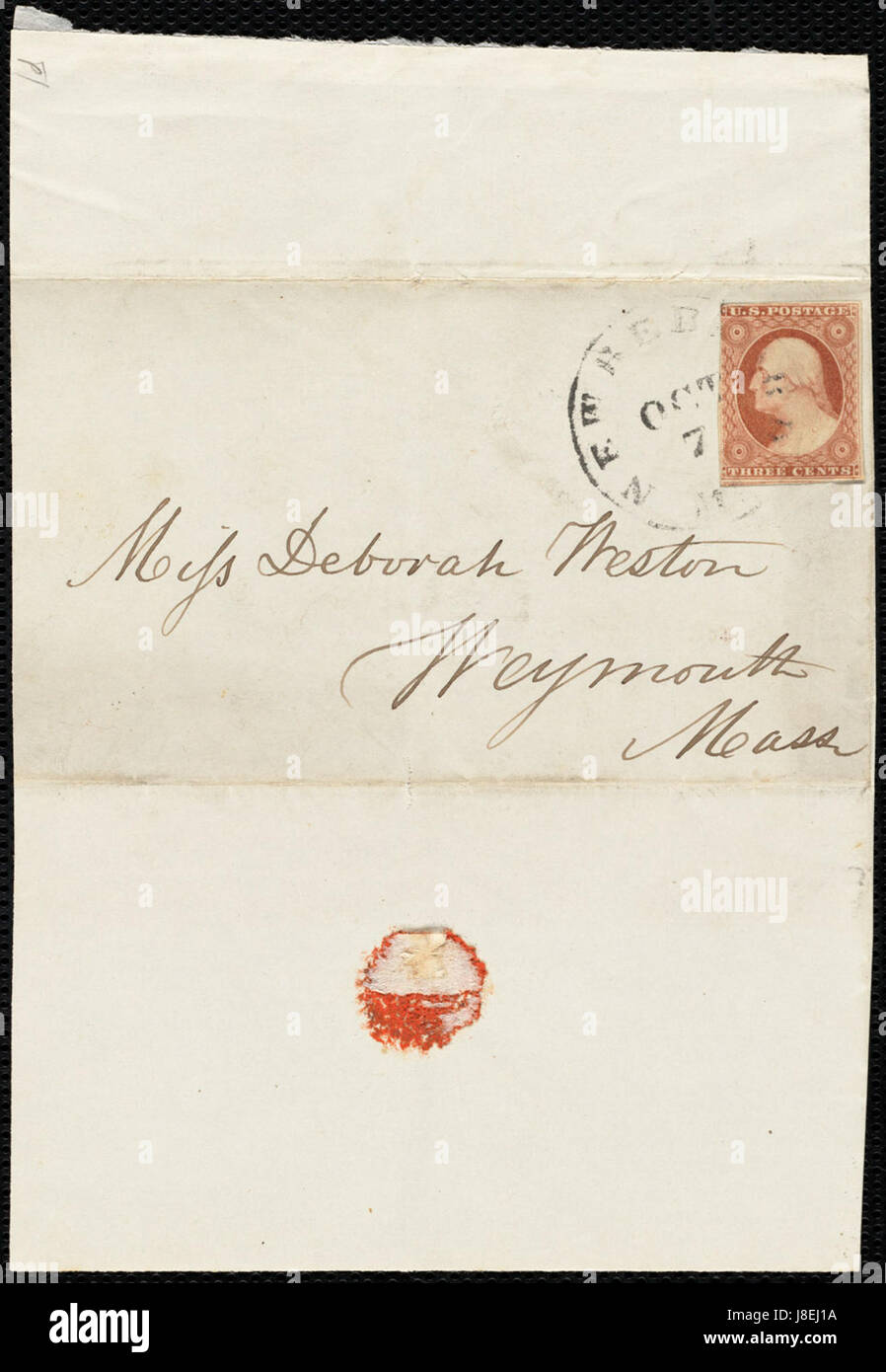 Dieser Titel bezieht sich auf ein Kunstwerk oder Dokument aus dem Jahr 1830, das von einem unbekannten Schöpfer an Deborah Weston weitergegeben wurde. Es kann einen historischen oder künstlerischen Austausch mit möglicher Bedeutung im kunsthistorischen Kontext beinhalten. Stockfoto