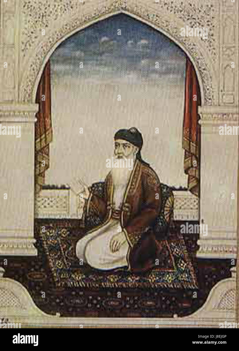 Fakir Nuruddin war ein spiritueller Führer, der für seine Lehren im Sufismus bekannt war und Meditation und spirituelle Erleuchtung als Teil der Sufi-Tradition betonte. Stockfoto