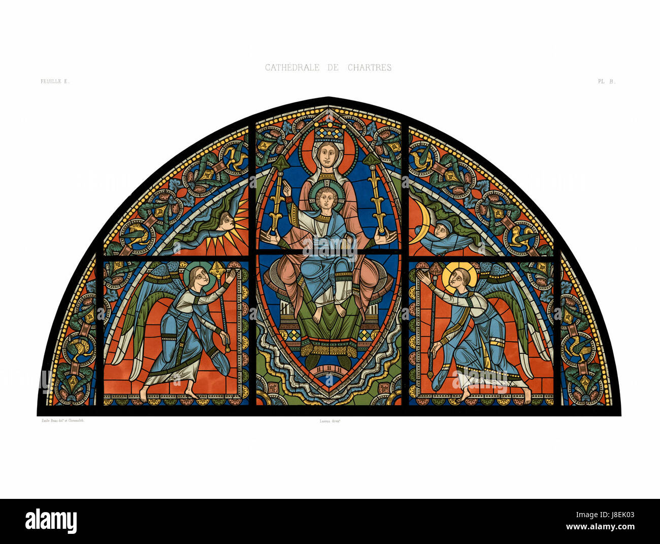 Feuille E Monografie De La Cathedrale de Chartres Atlas Vitrail De La vie de Jesus Christus Restored Version 74 2 Stockfoto