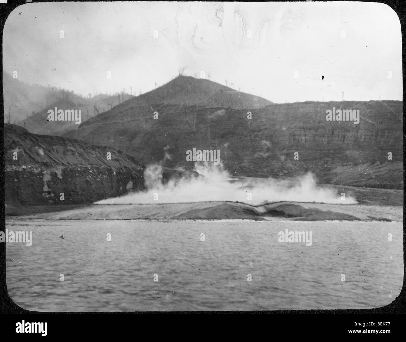 Mündung des Wallibou Flusses kochendem Schlamm YORYM TA0034 Stockfoto