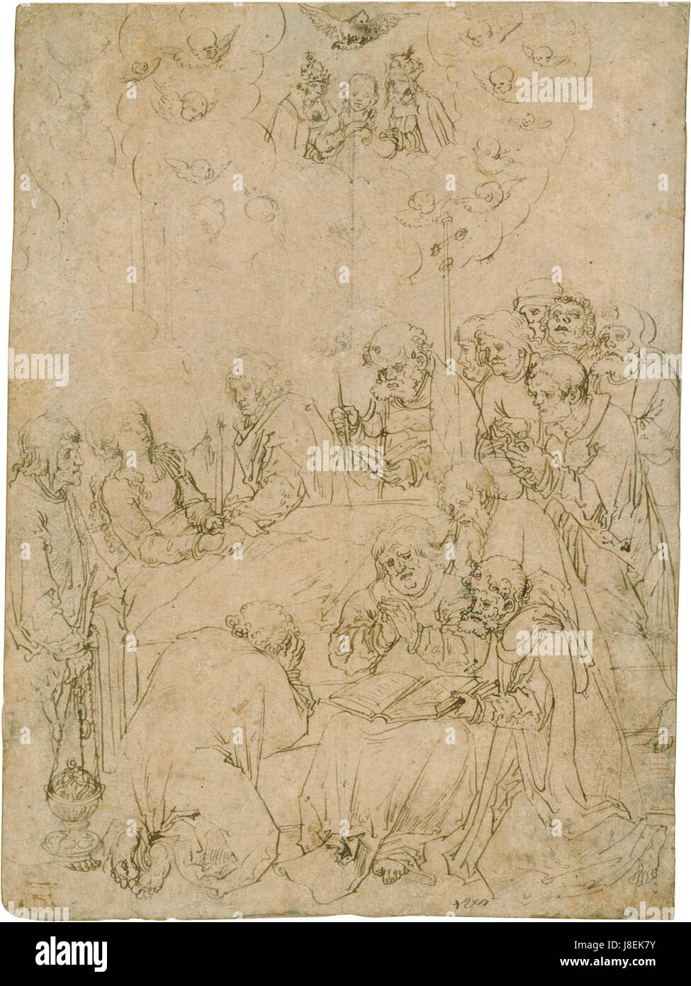 Lucas Cranach Tod von St Mary Zeichnung Stockfoto