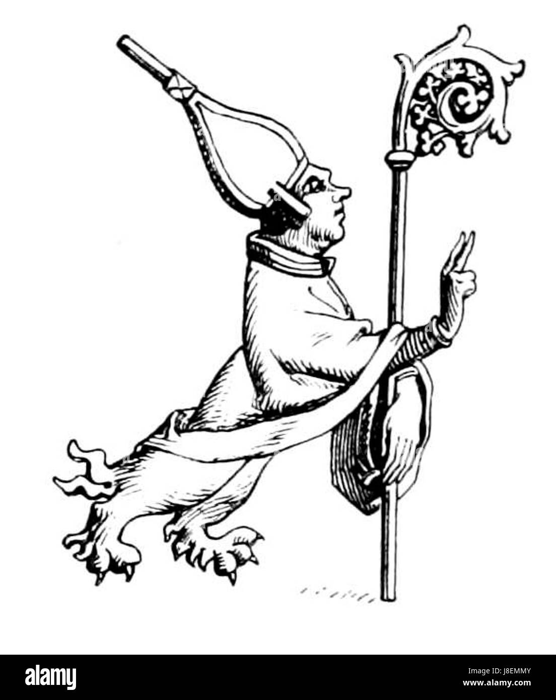 Diese Figur in Middletonâ Arbeiten über beleuchtete Manuskripte veranschaulicht die komplizierten Entwürfe und künstlerischen Elemente, die in mittelalterlichen Manuskripten üblich sind, und hebt deren Rolle in der historischen Schrift hervor. Stockfoto