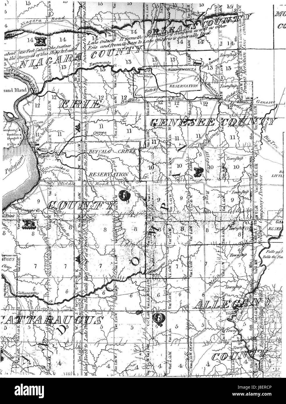 Holland Land Company Karte Circ 1821 Stockfoto