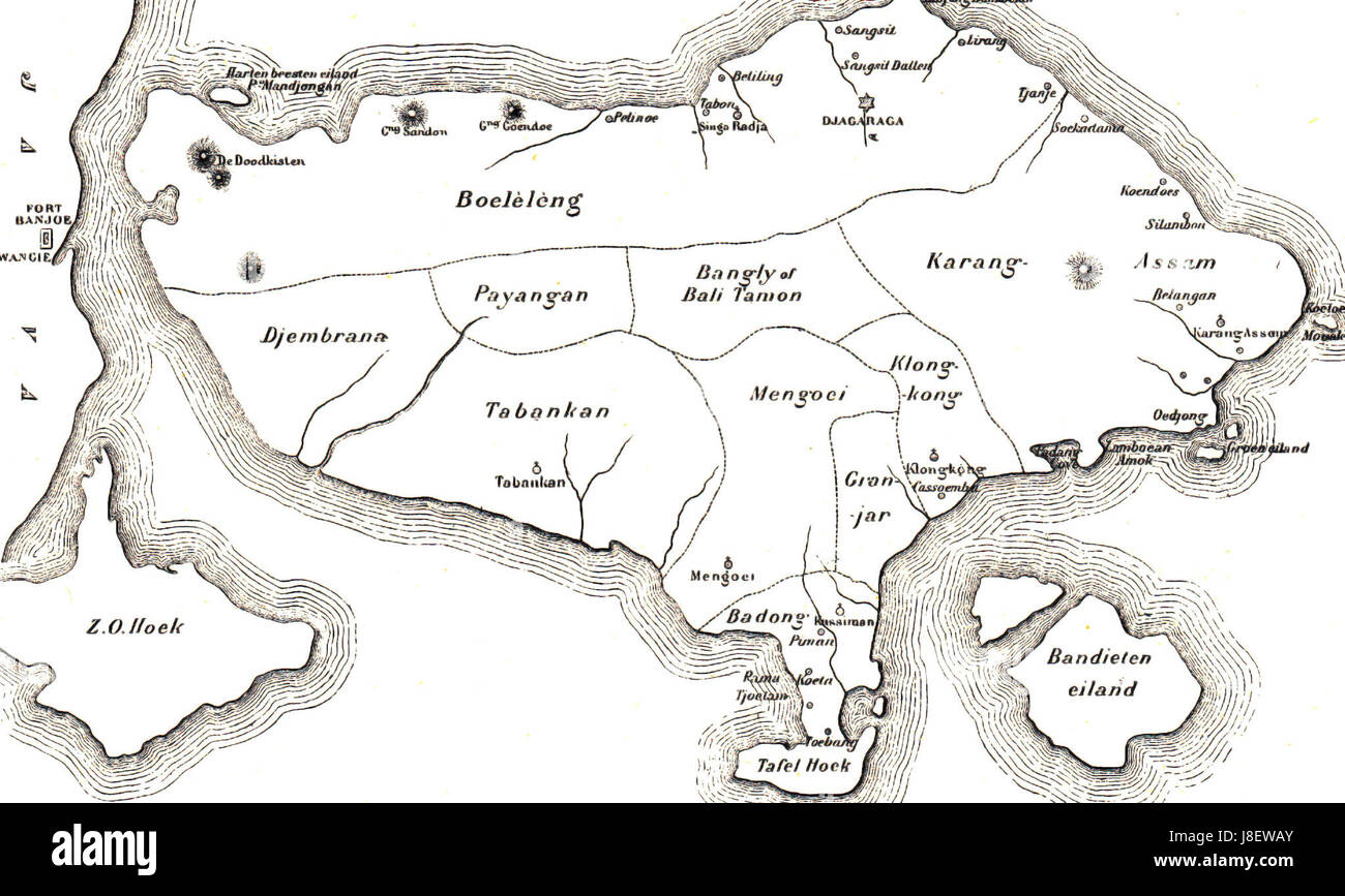 Kaart van Het Eiland Bali Stockfoto