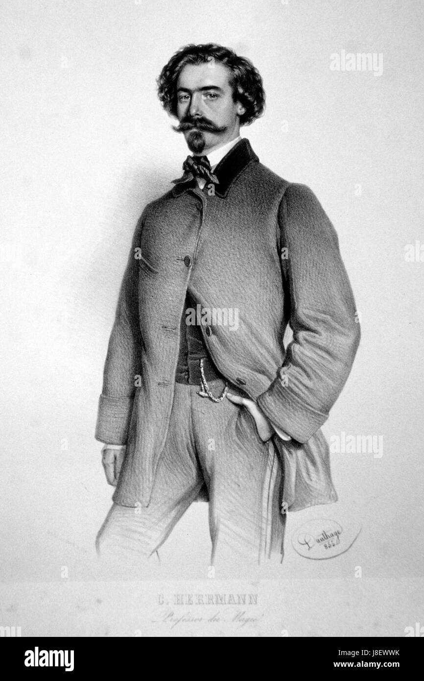 Herrmann Litho bezieht sich auf Lithographien, die von dem Künstler oder Unternehmen namens Herrmann erstellt wurden. Lithographie ist ein Druckverfahren, das im 19. Und 20. Jahrhundert verwendet wurde, bei dem Bilder oder Texte aus Stein- oder Metallplatten gedruckt wurden. Diese Werke stellten oft historische Ereignisse oder kulturelle Szenen dar. Stockfoto