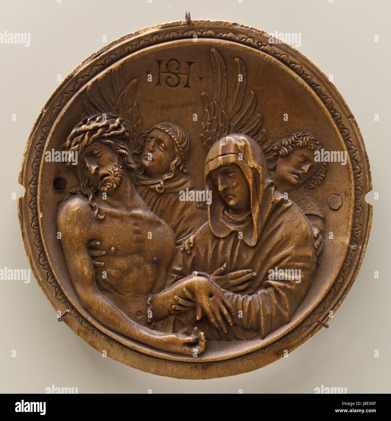 Wehklage über dem toten Christus, von Hans Schwarz, Augsburg, um 1520, Nussbaumholz Bode-Museum-DSC03302 Stockfoto