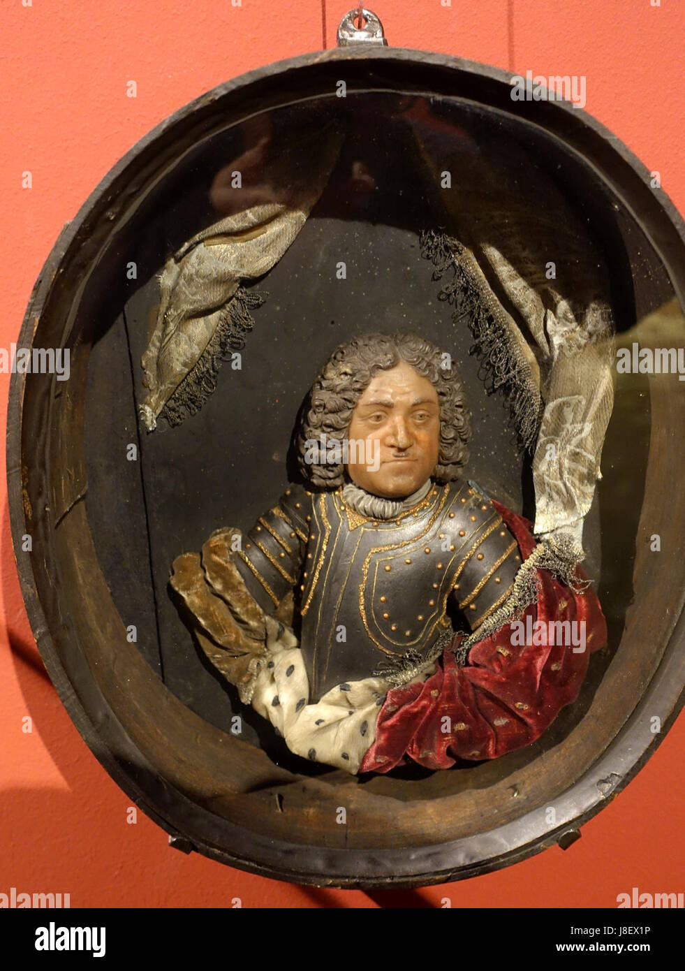 Friedrich III., Kurfürst von Brandenburg, von Johann Wilhelm von Kolm, Berlin, c. 1700, Wachs, Textilien Bode-Museum-DSC03444 Stockfoto