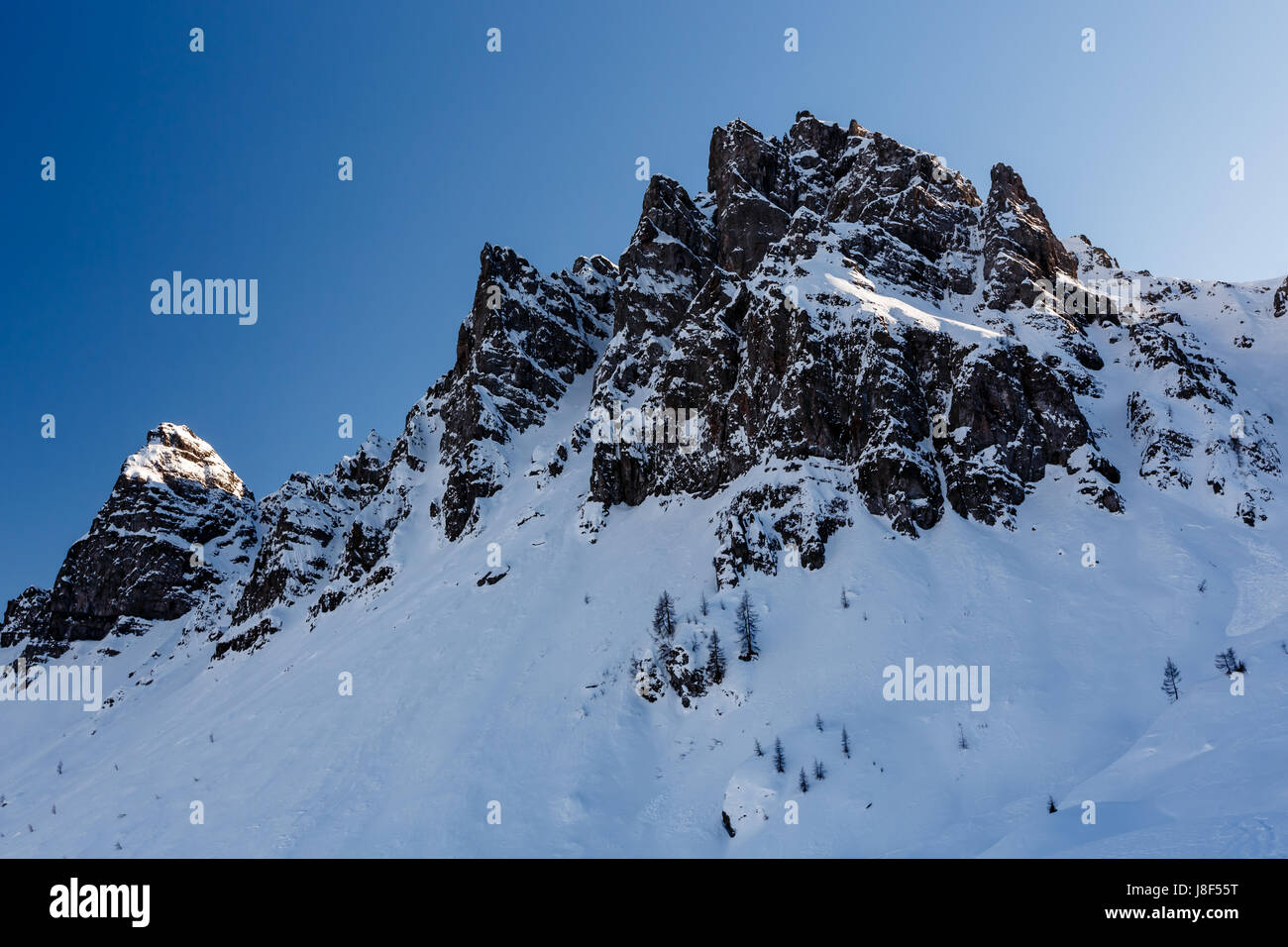 Rocky Mountains auf das Skigebiet Arabba, Dolomiten Alpen Italien Stockfoto