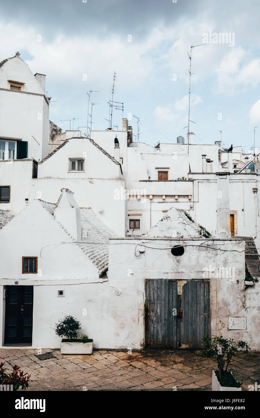 Traditionelle, historische Häuser in Martina Franca, Apulien, Italien Stockfoto