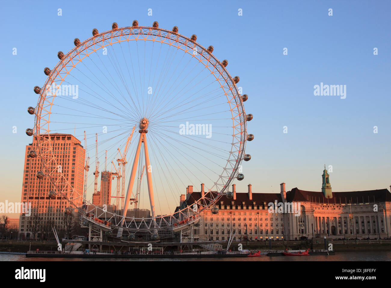 Riesenrad London Eye in der goldenen Sonne Stockfoto