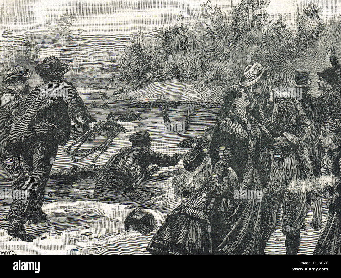 Regents Park skating Unfall 15. Januar 1867 Stockfoto