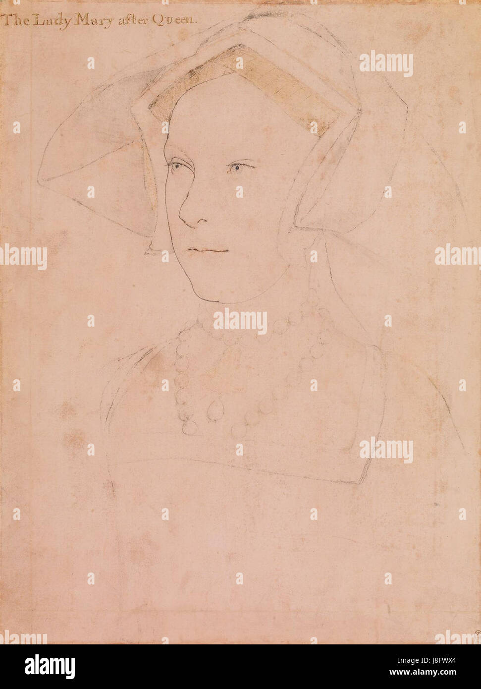 Mary Tudor, bekannt als Maria I. von England, war die erste Königin von England. Ihre Herrschaft von 1553 bis 1558 war geprägt von Versuchen, den Katholizismus in England wiederherzustellen, was zu ihrem Spitznamen „Bloody Mary“ führte, weil Protestanten verfolgt wurden. Stockfoto