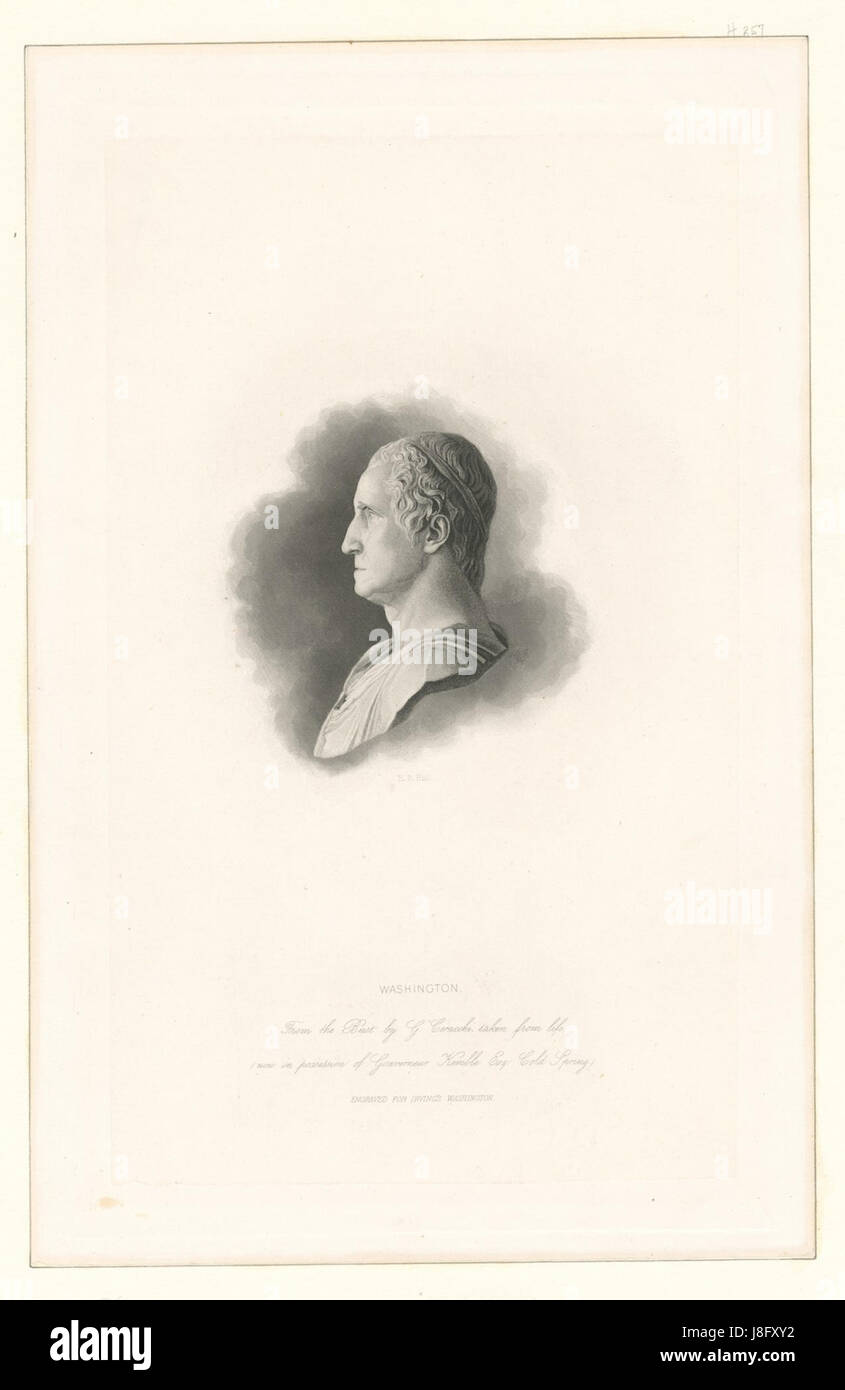 George Washington Kupferstich von Halle Stockfoto