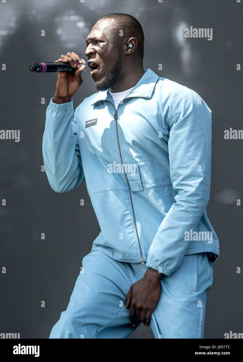 Stormzy führt bei BBC Radio 1's Big Weekend in Burton Constable Hall, Burton Constable, Skirlaugh im Rumpf. Stockfoto