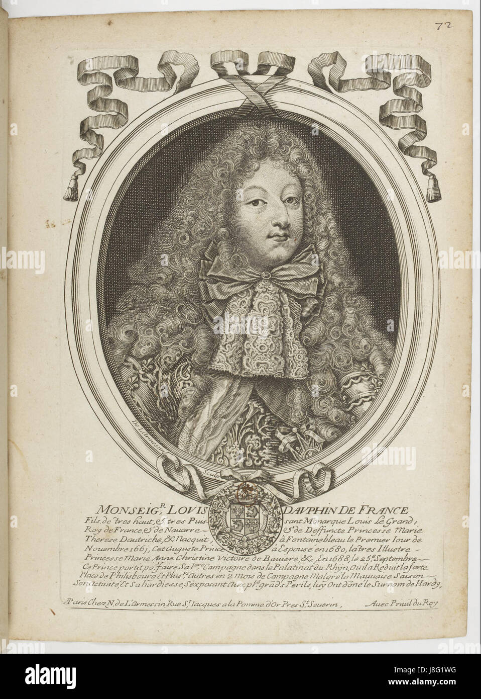 Estampes par Nicolas de Larmessin.f081.Louis, Dauphin de France Stockfoto