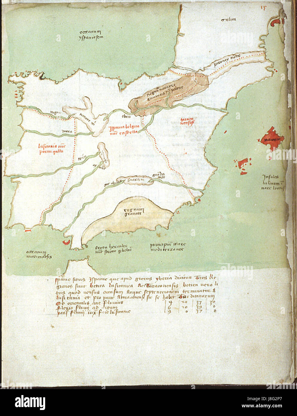 Hispania in Harley MS 3686 15. Jahrhundert Stockfoto