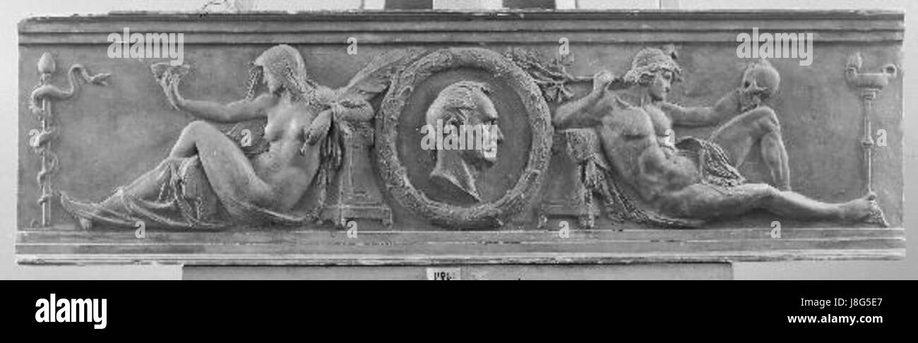 Josef VÃ¡clav Myslbek (1848–1922) war ein tschechischer Bildhauer, der für seine monumentalen Werke bekannt war. Diese Gedenktafel würdigt seine Beiträge zur tschechischen Kunst, insbesondere seine Skulptur von Jan Evangelista PurkynÄ. Stockfoto