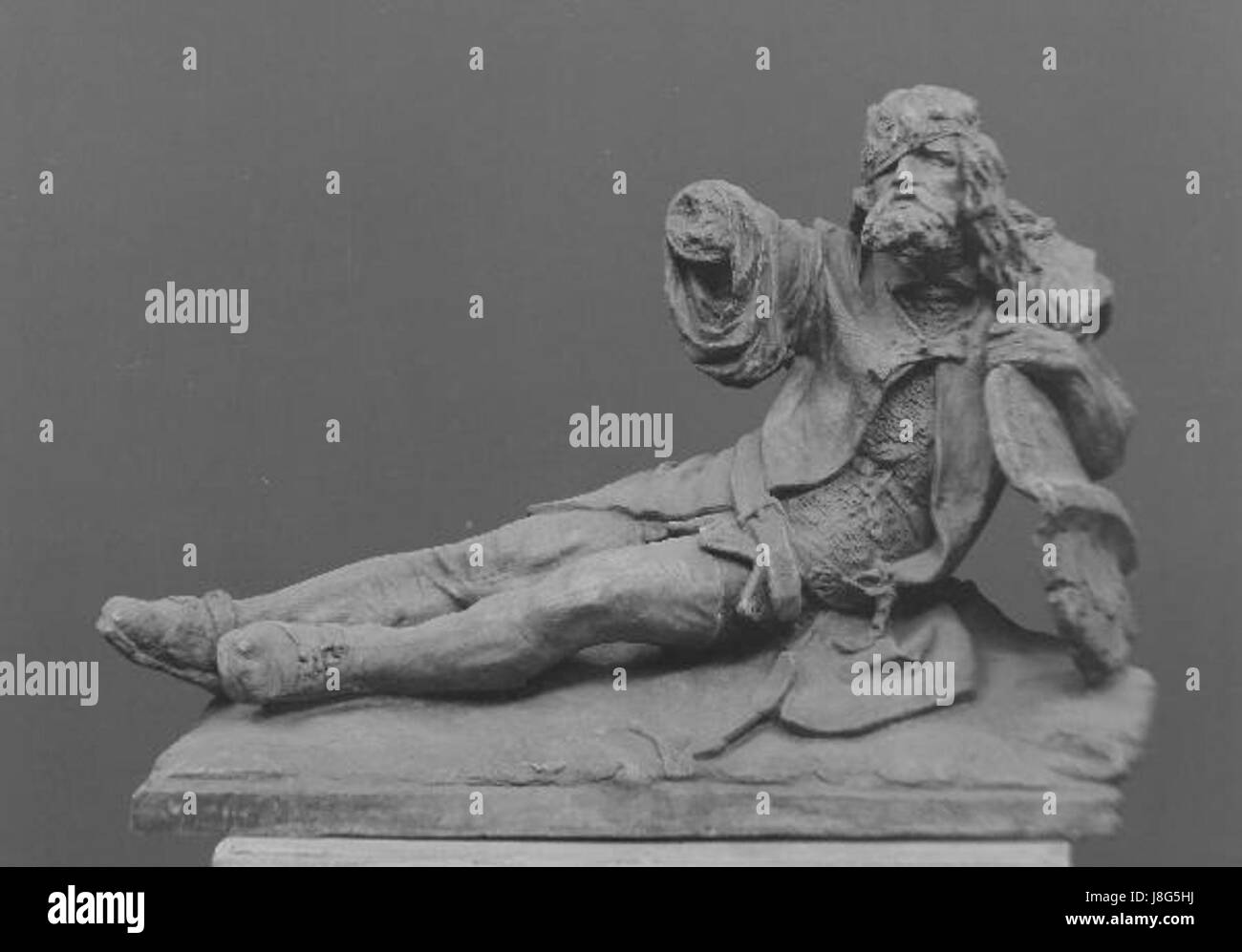 Ein Porträt oder Verweis auf den tschechischen Bildhauer Josef Vaclav Myslbek (1848–1922), der für seine Arbeiten an der Statue von Jan Å½iÅ¾ka in Prag bekannt ist und bedeutende Beiträge zum tschechischen Nationalerbe darstellt. Stockfoto