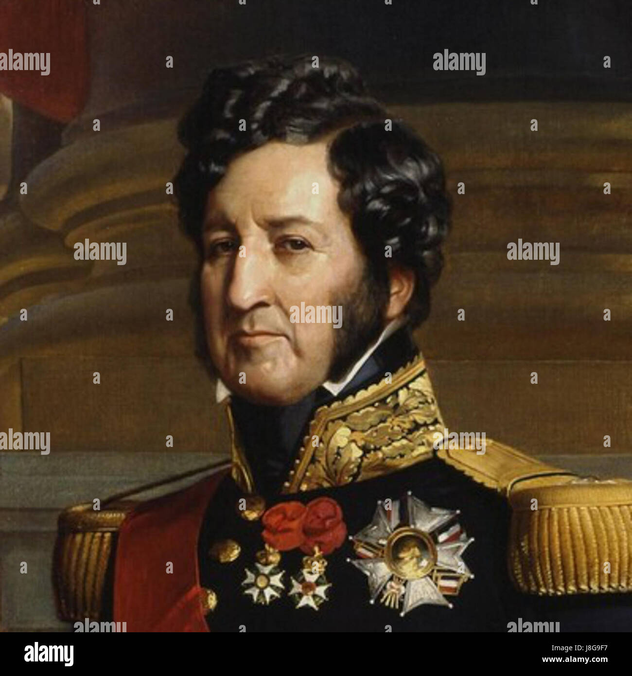 Louis Philippe de Bourbon, bekannt für seine Rolle in der französischen Geschichte, wird wahrscheinlich in diesem zugeschnittenen Bild dargestellt. Er war der letzte König Frankreichs vor der Französischen Revolution. Stockfoto