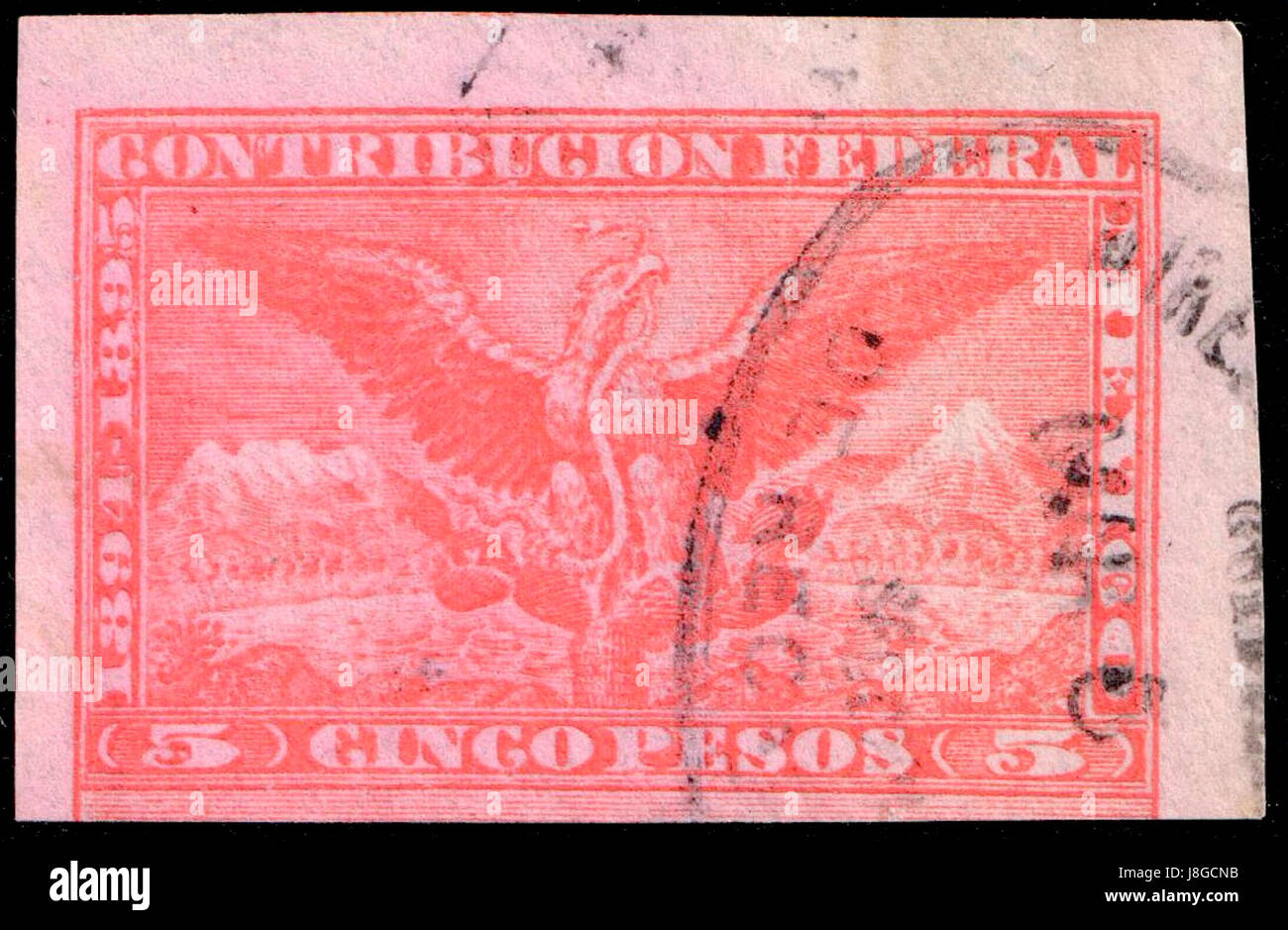 Die Einnahmen des Bundesbeitrags für das Jahr 1894-1895 beziehen sich auf die Finanzbeiträge, die von föderalen Einrichtungen in Mexiko in diesen Jahren geleistet wurden Mexicoâ. In diesem Zeitraum haben sich die Wirtschaftspolitik und die staatliche Finanzierung nationaler Projekte erheblich verändert. Stockfoto