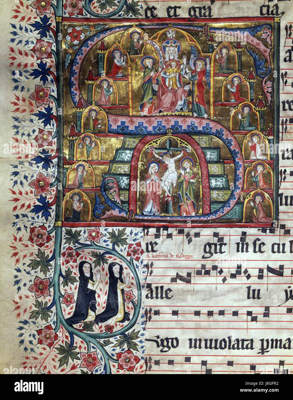 Graduale von St. Katharinentals Iniatiale Stockfoto