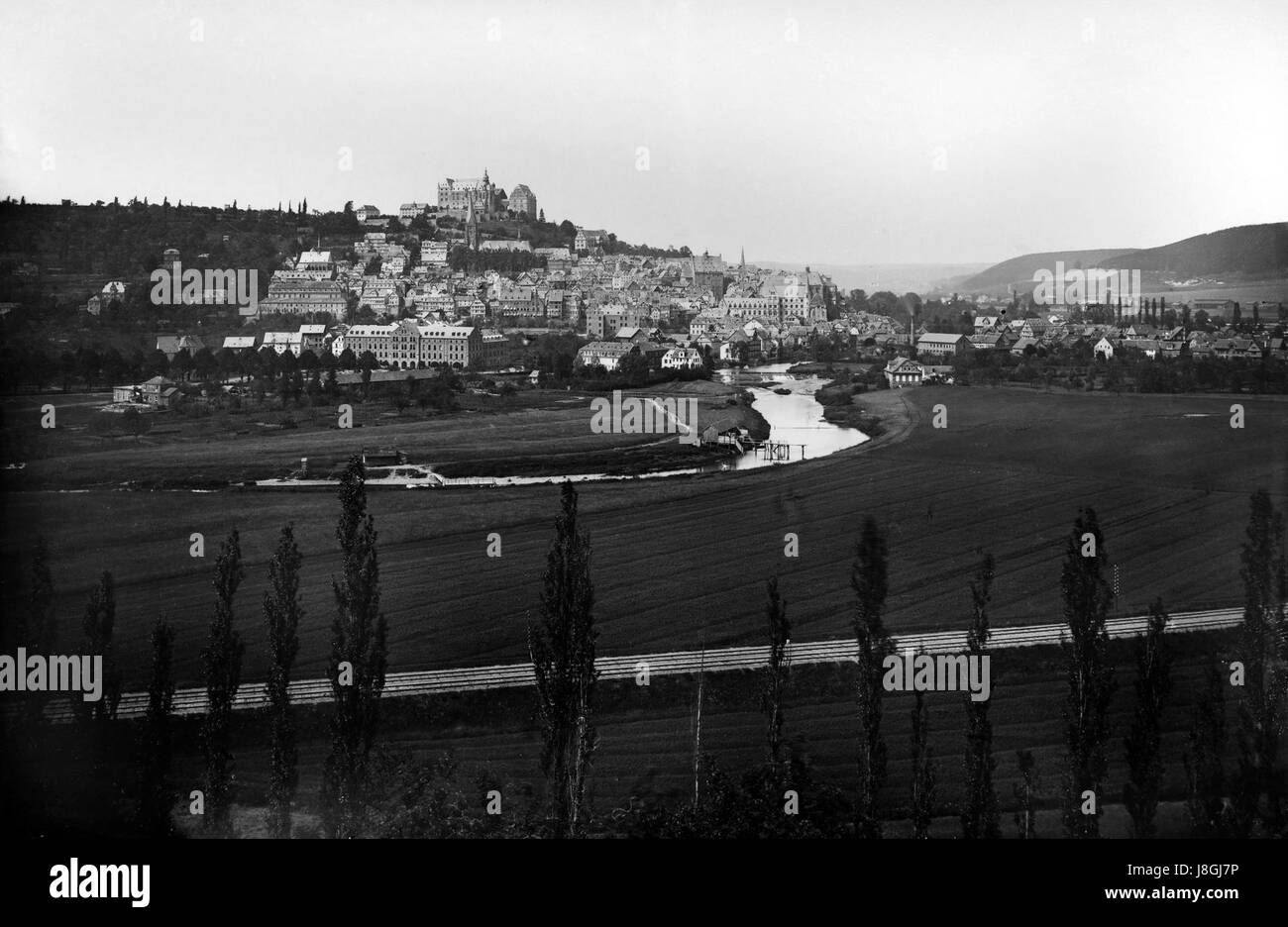 Marburg Ludwig Entry Ansicht von Stadt Und Schloss Vom Cappeler Berg Stockfoto