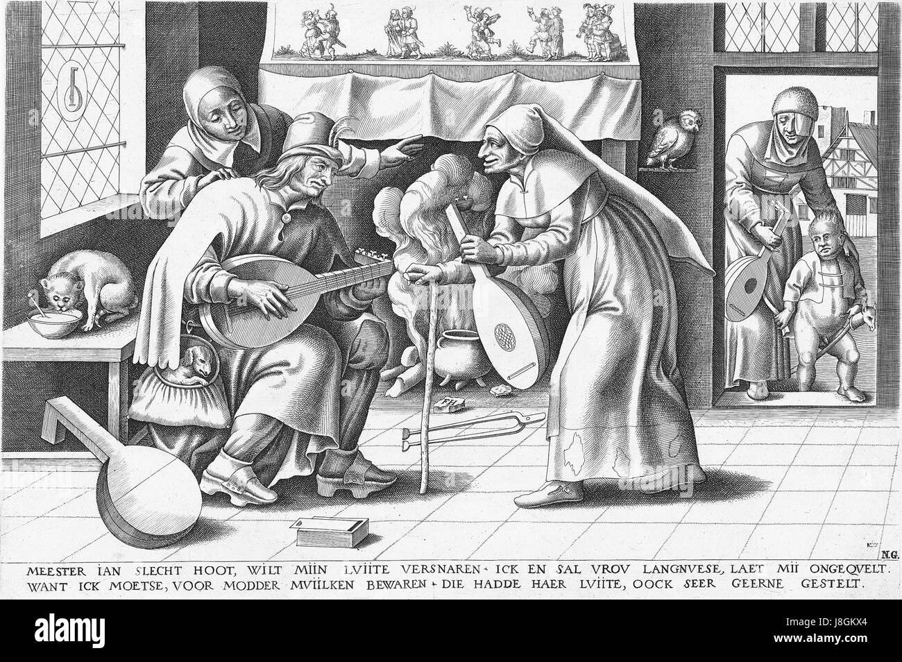Frans Huys war ein bemerkenswerter flämischer Printmacher und Künstler, der für seine detaillierten Stiche und Beiträge zur flämischen Kunst im 16. Jahrhundert bekannt war. Seine Werke stellten oft religiöse und mythologische Themen dar. Stockfoto