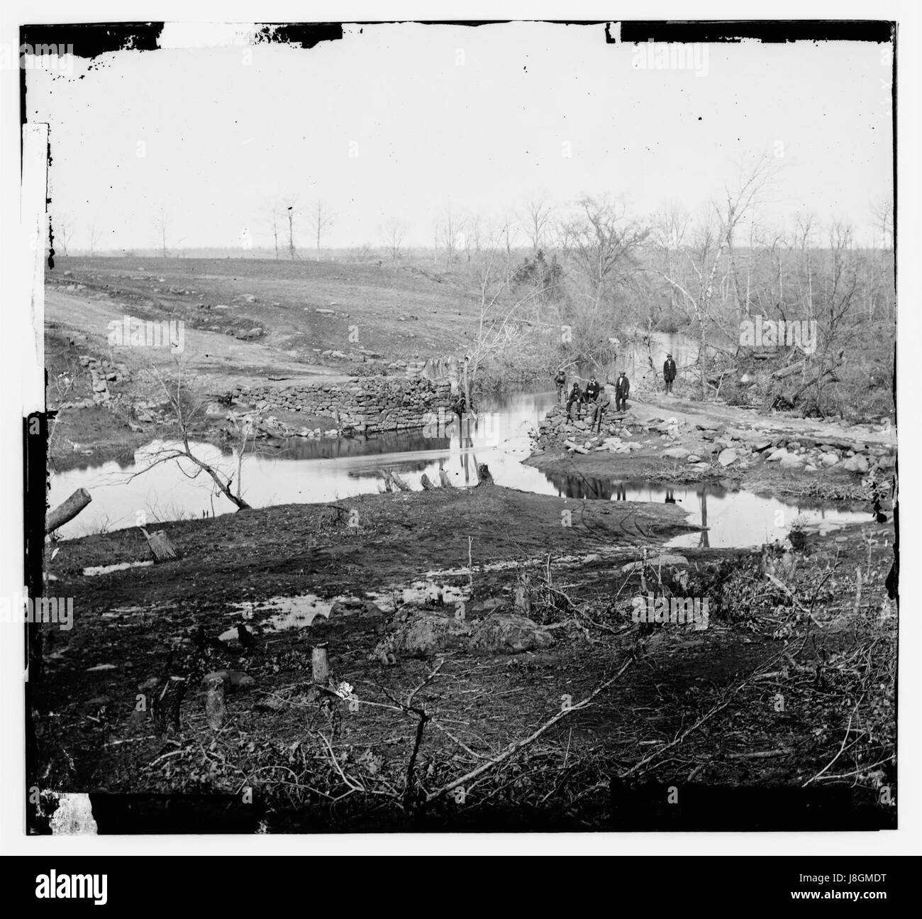 Zerstörte Steinbrücke am Bull Run, VA 00945a original Stockfoto