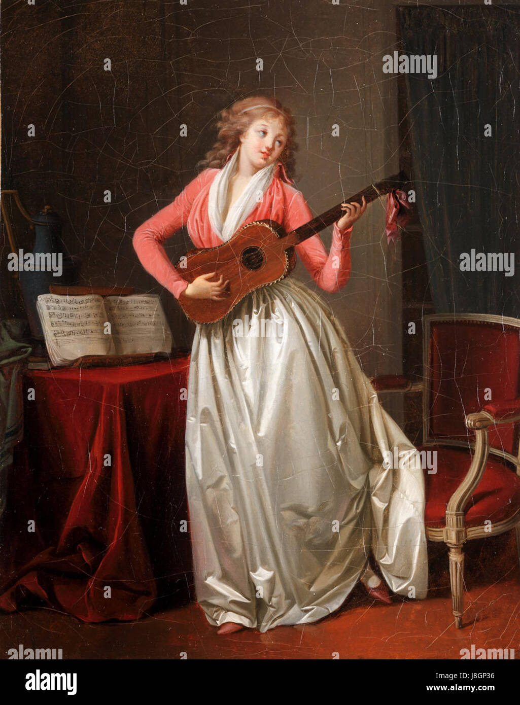 Eine Komposition mit dem Titel „Gorp Nina chantant la romance“ aus dem Jahr 1967, wahrscheinlich ein Musikstück, das durch sein romantisches Thema charakterisiert ist, möglicherweise in einem spezifischen kulturellen oder historischen Kontext. Stockfoto