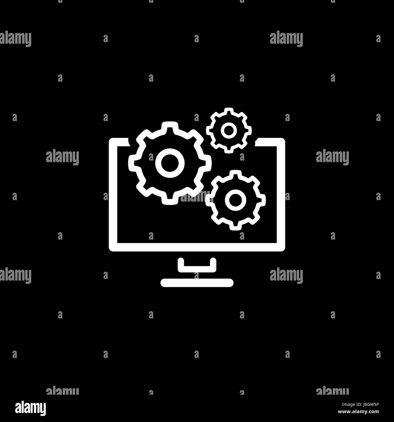 Daten-Management-Symbol. Flaches Design. Stock Vektor