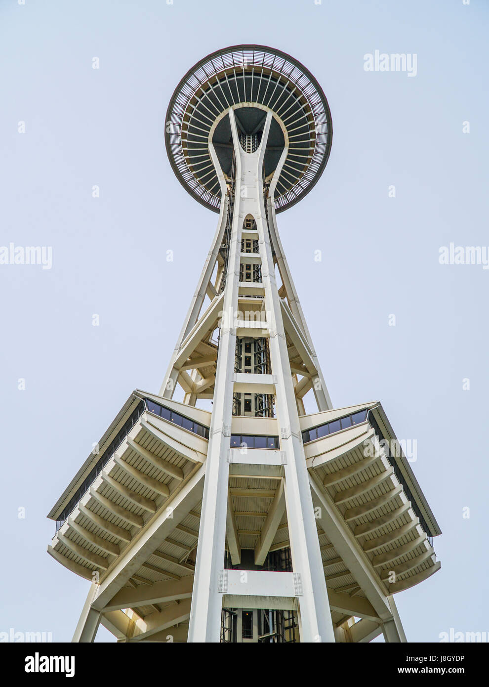 Space Needle - berühmteste Symbol des Seattle - SEATTLE / WASHINGTON - 11. April 2017 Stockfoto