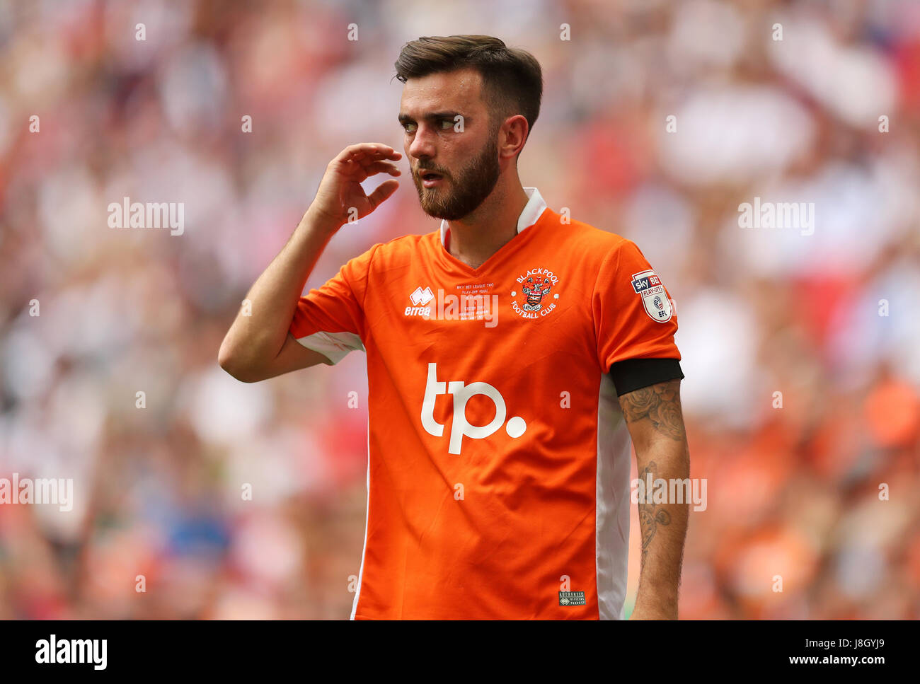 Blackpools Jack Payne während der Himmel Bet League Two Play-off-Finale im Wembley-Stadion, London Stockfoto