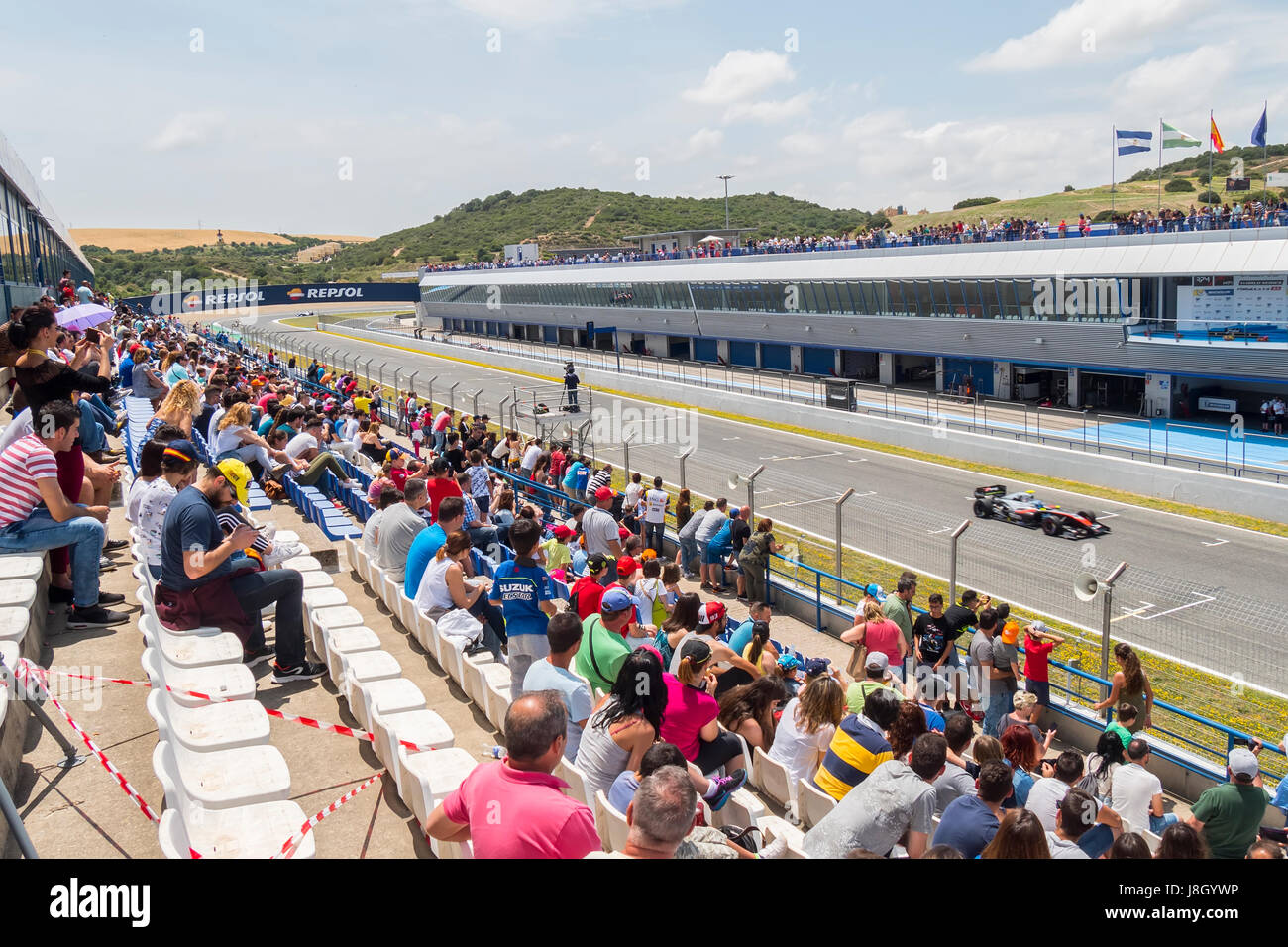 CADIZ - 28 Mai: World Series Formula V8 3.5 in Jerez De La Frontera-Schaltung am 28. Mai 2017 in Cadiz, Spanien Stockfoto