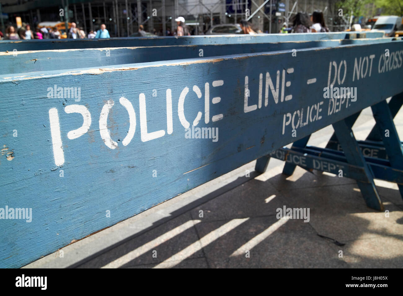 Polizeiabsperrung kreuzen nicht Barriere Nypd New York City USA Stockfoto
