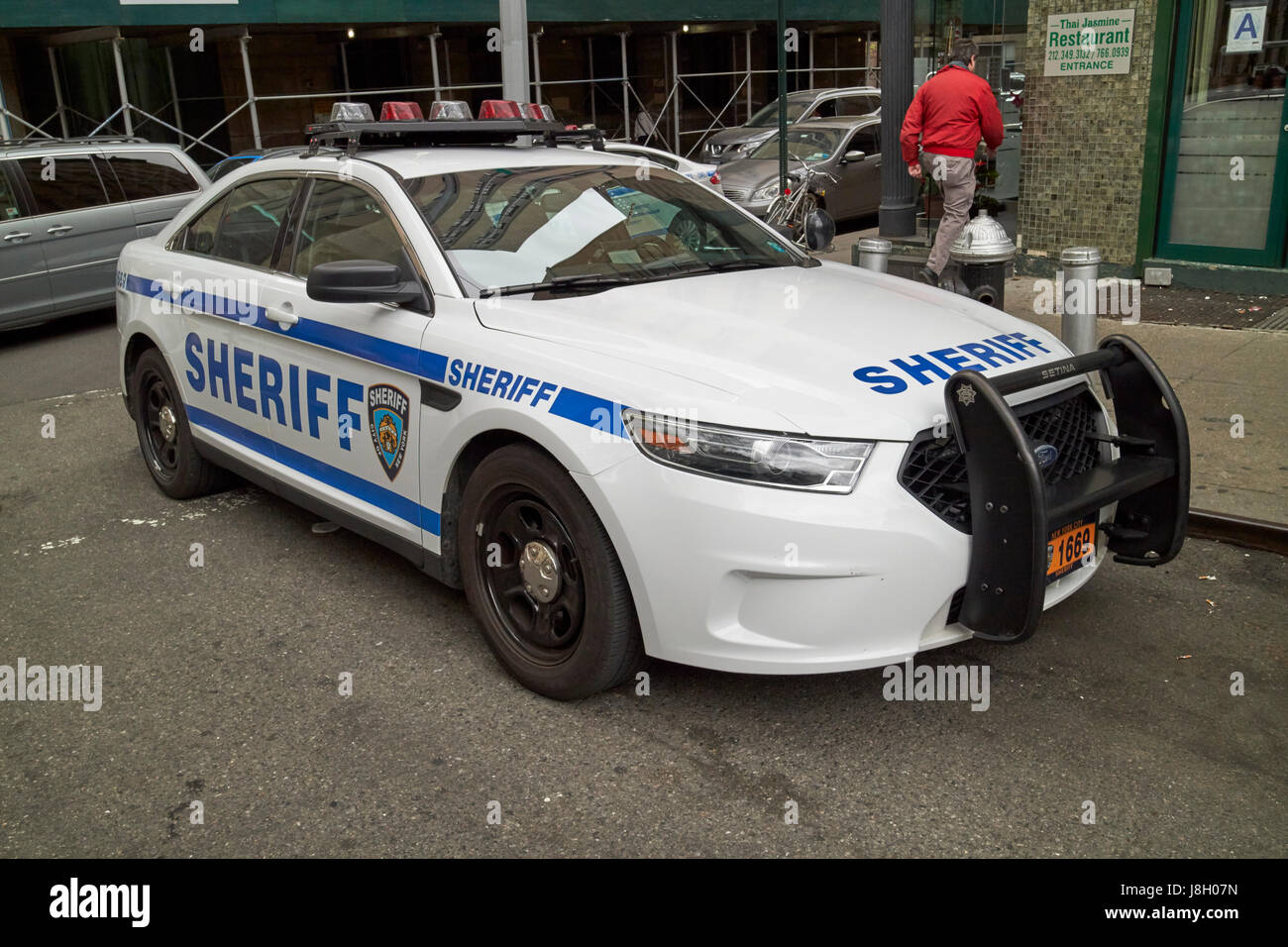 New York City Sheriff Department Ford Interceptor Kreuzer Polizeifahrzeug New York City USA Stockfoto