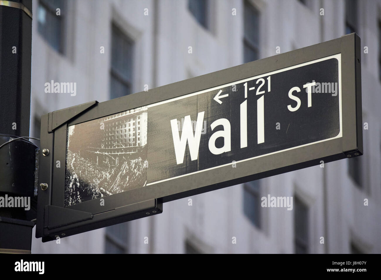 Straßenschild für die Wall Street New York City USA Stockfoto