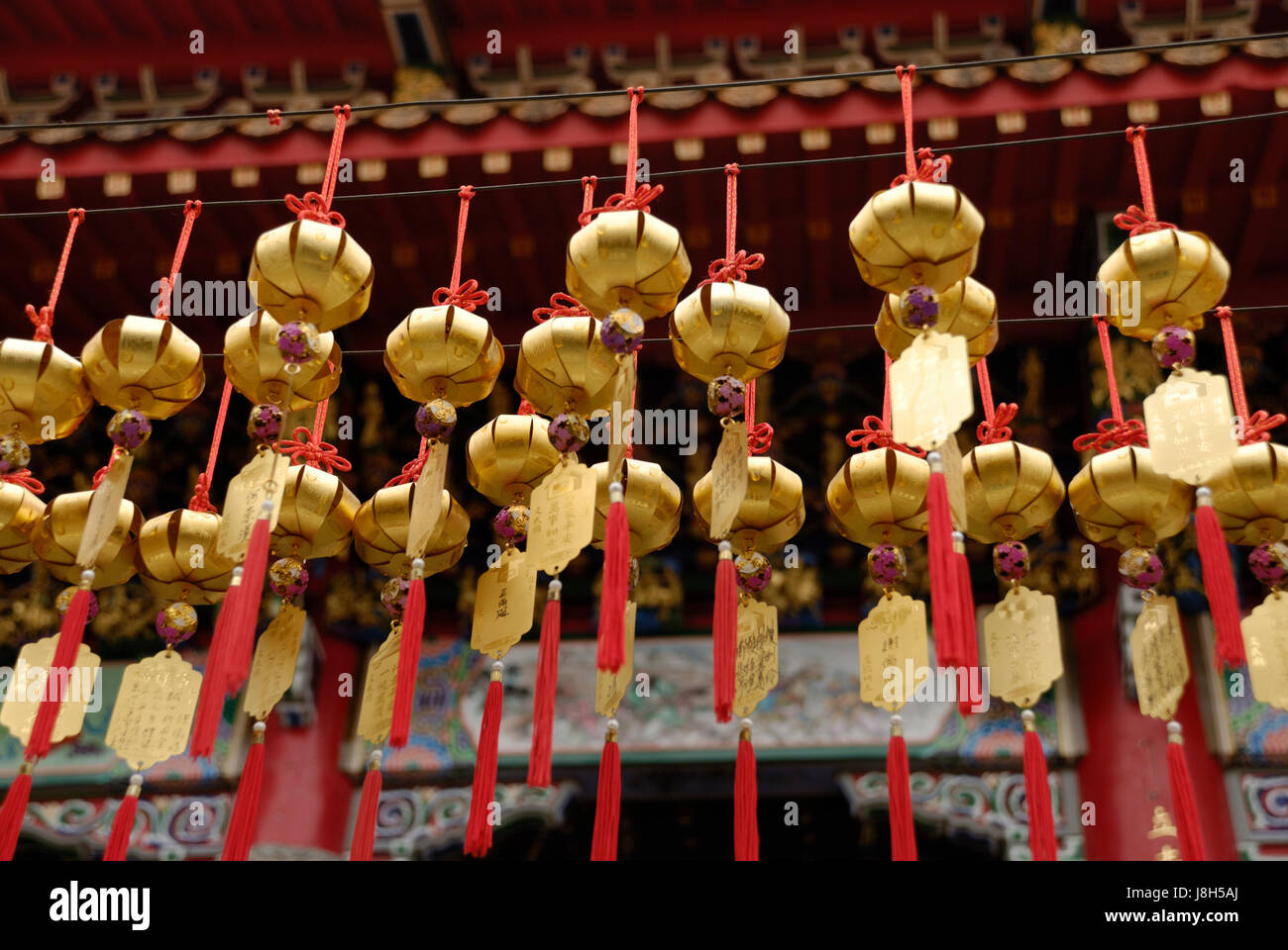 Tempel, Chinesisch, Taiwan, Bowingbells, Religion, Tempel, Asien, Golden, vergoldet, Stockfoto