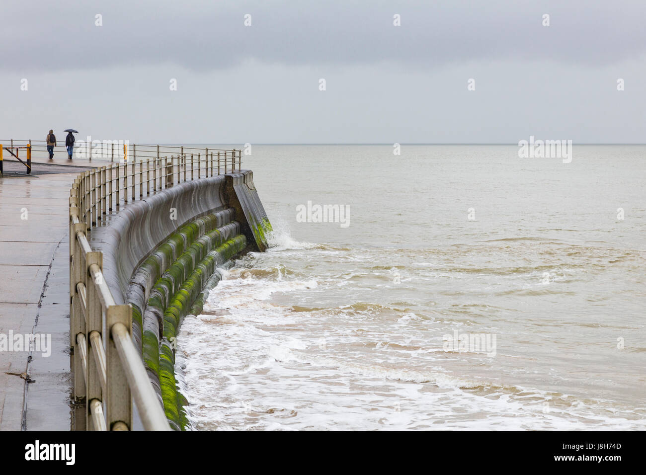 Blick auf einen bewölkten Seascape, Margate, England, Vereinigtes Königreich Stockfoto