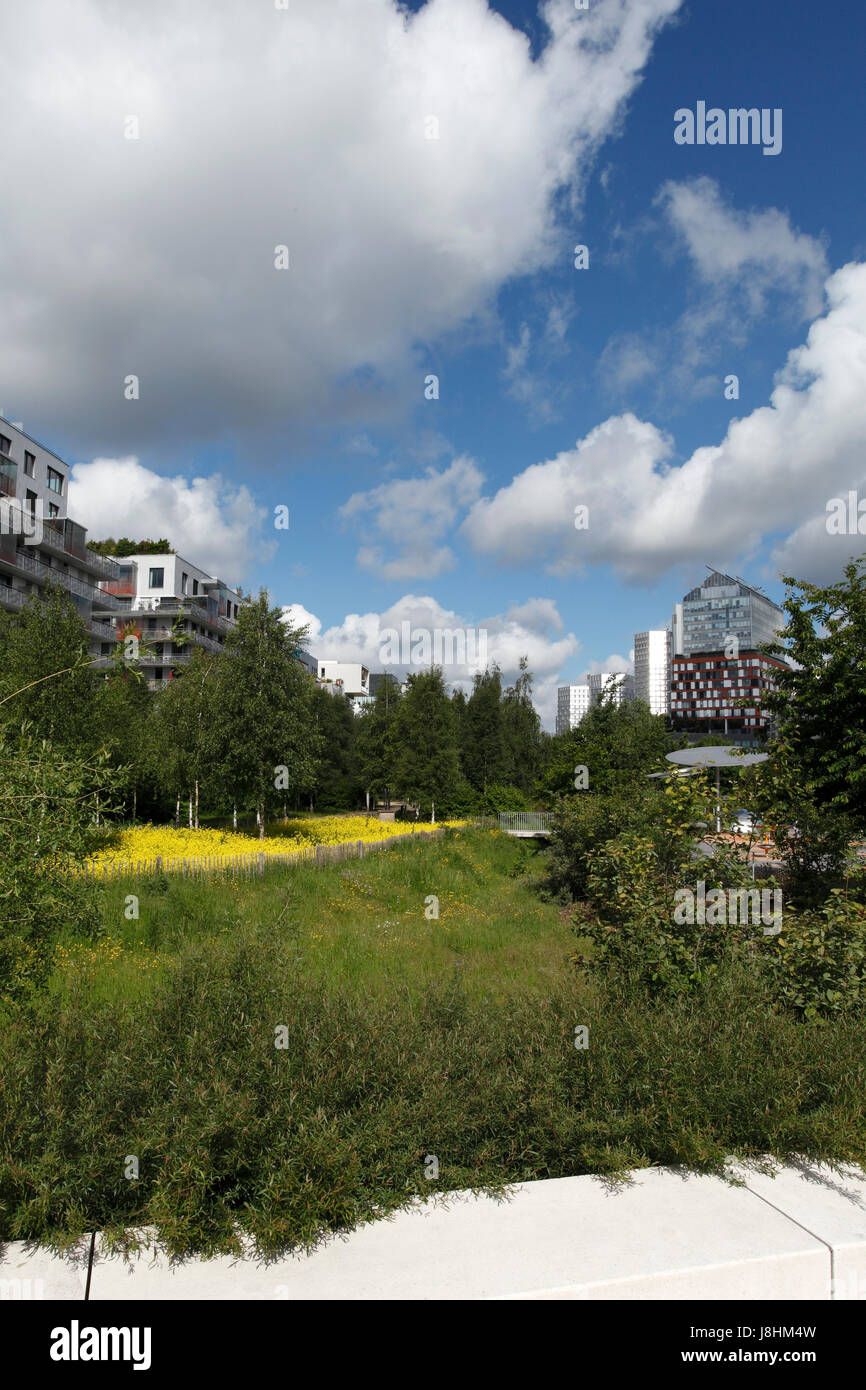 Le Jardin de l'Île Seguin, Ile Seguin, Rives de Seine. Gärten von Ile Seguin. Stockfoto