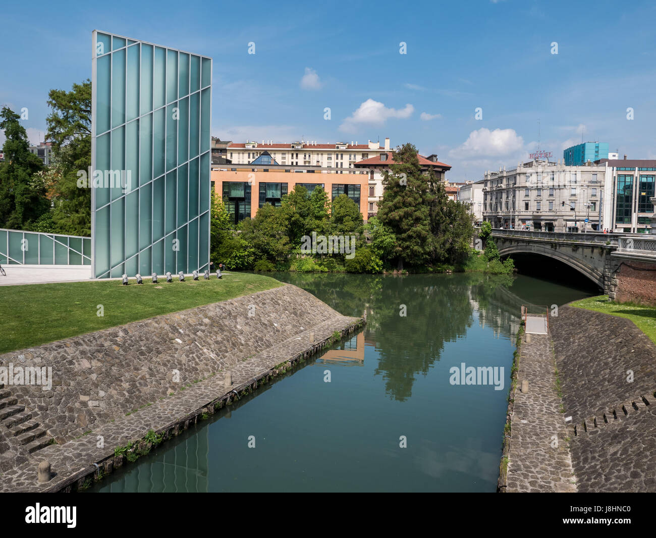 Padua, Italien - 16. April 2017 - Ansicht von Padua und Fluss Bacchiglione, Italien, an einem sonnigen Tag. Stockfoto