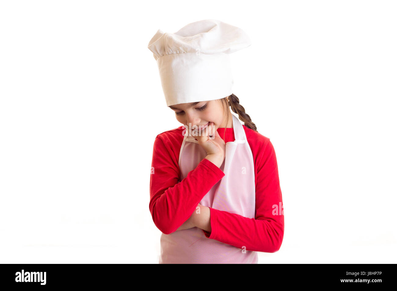 Kleines Mädchen Kochen Stockfoto
