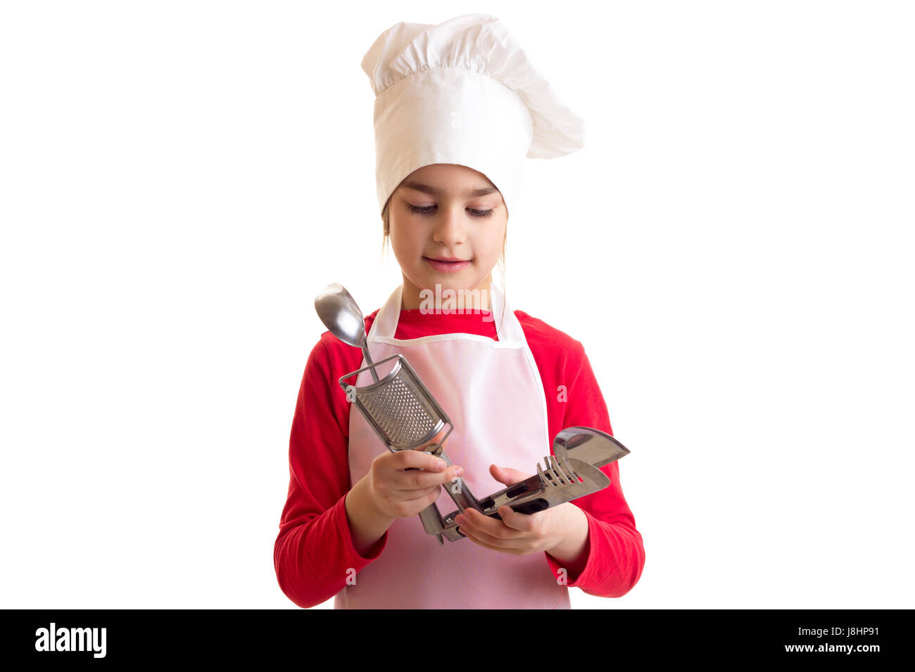 Kleines Mädchen Kochen Stockfoto