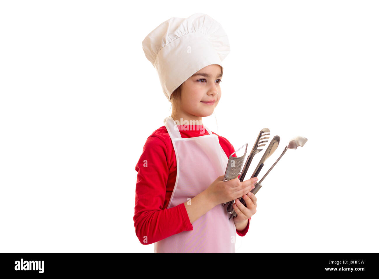 Kleines Mädchen Kochen Stockfoto