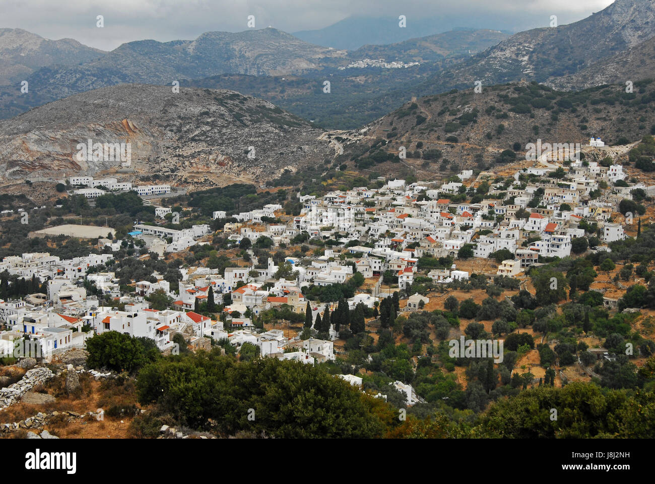 Häuser, umfassenden Überblick, Gemeinde, Dorf, Marktstadt, Berg, Häuser, Stockfoto